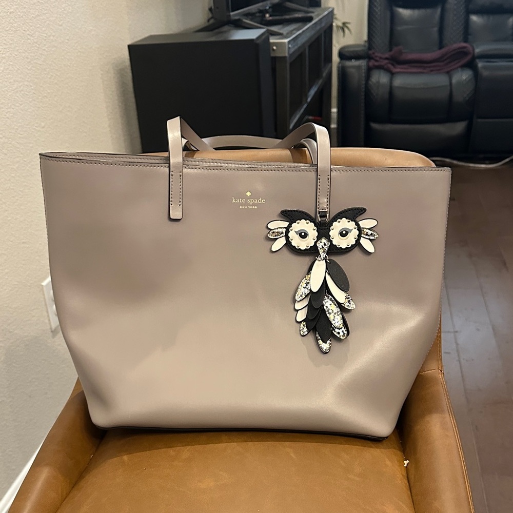 Kate Spade Gray Tote with Owl Accent